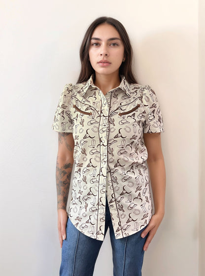 TZ110 3D Country Western Button Down Shirt
