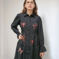 MK547 Sequins Bow Puff Sleeve Long Sleeve Dress