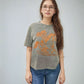 MK639 Cowgirl Embroidery Acid Washed Tee