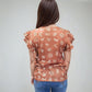 MK668 Branded Ruffled Sleeve Blouse