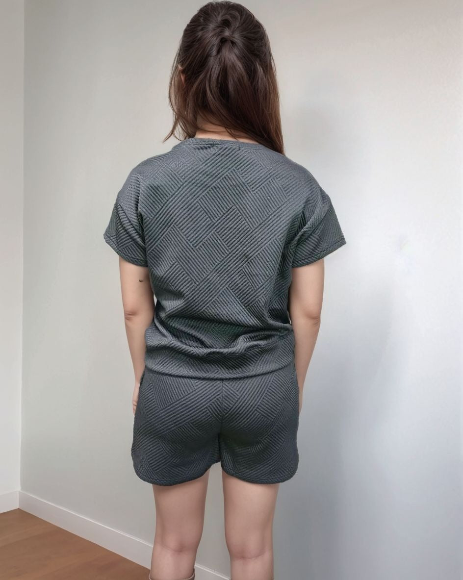 MK591 Sequins Baseball Short Sets