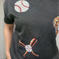MK591 Sequins Baseball Short Sets