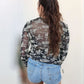 MK735 Long Sleeve Western Scene Mesh Top