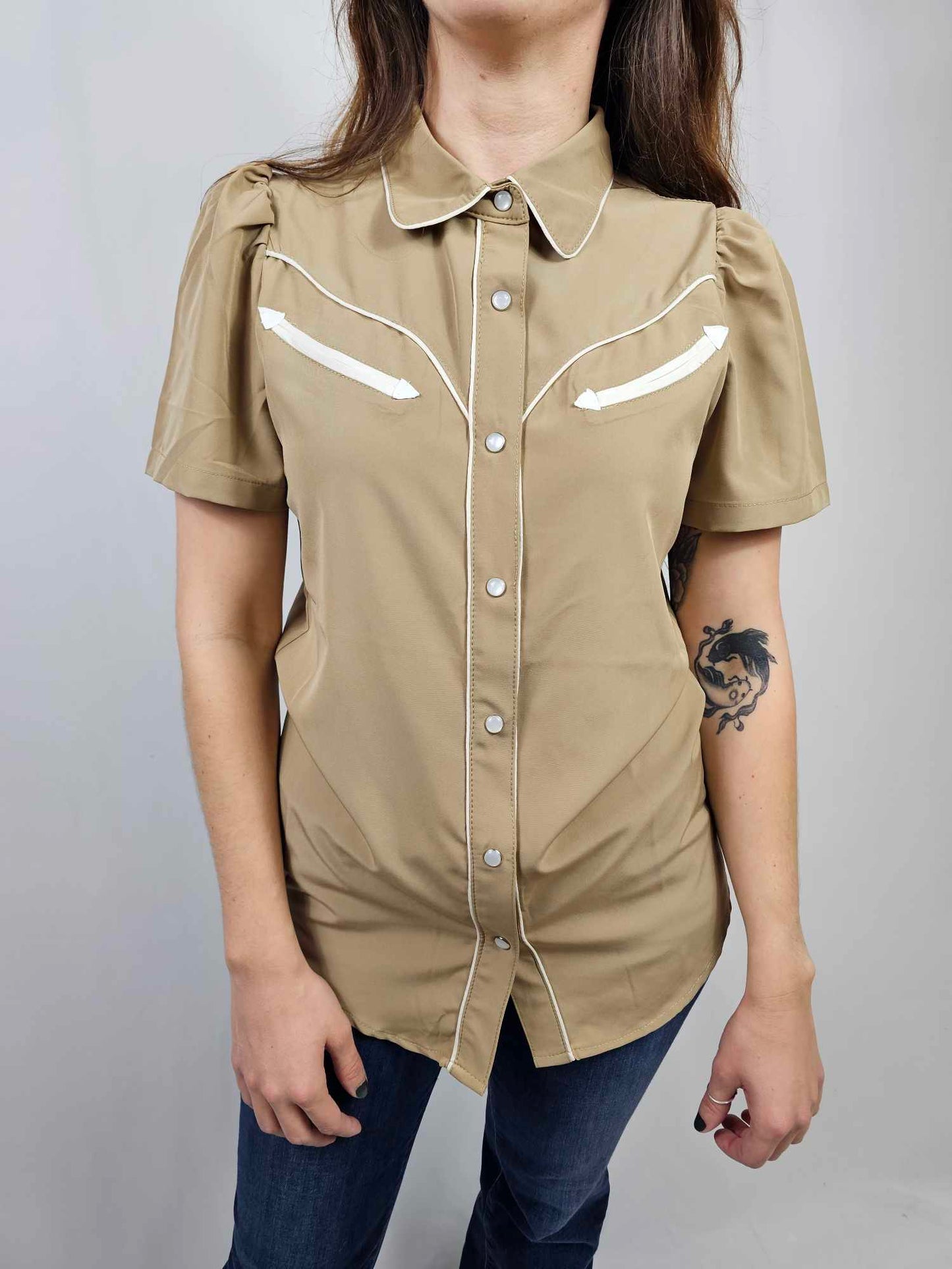 MK612 SL Button Down Shirt - Tan